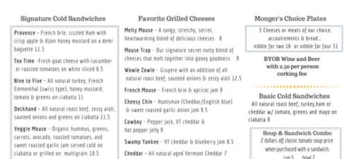 Menu for Madison Cheese Shop & Cafe in Madison, CT | Sirved