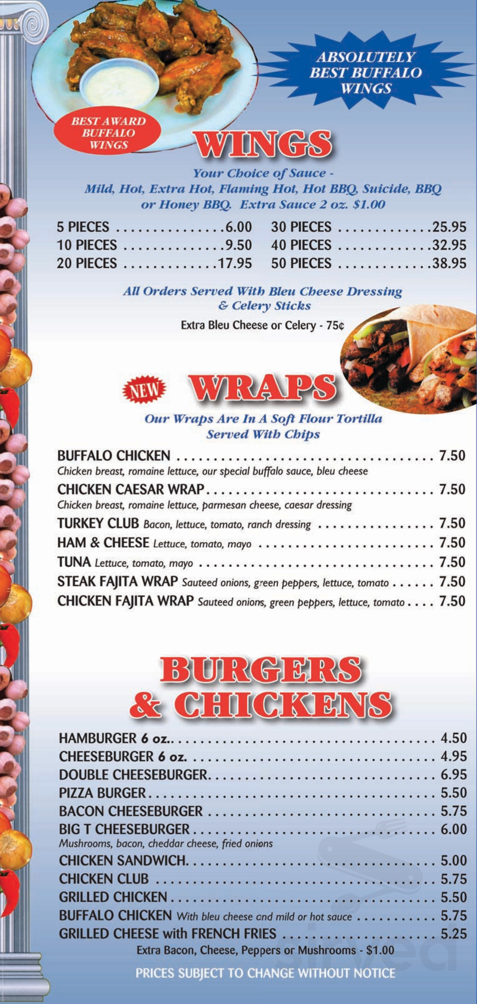 Menu - New Castle DE's Express Wings & Pizzeria | Sirved
