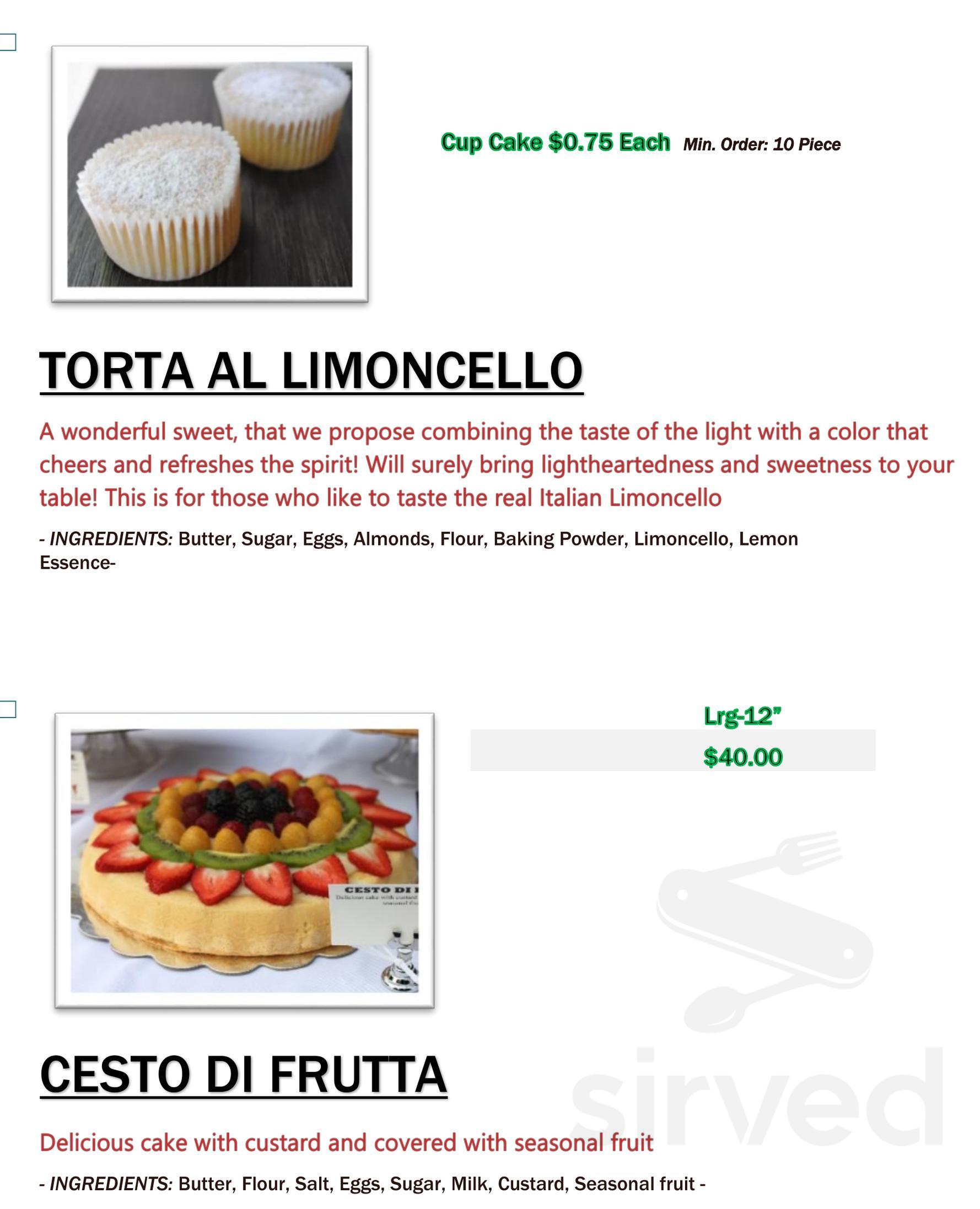 Dolce Sicilia Cafe dessert menu in San Jose, California