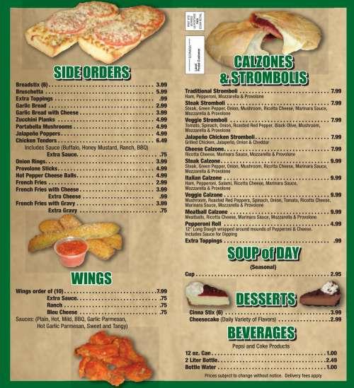 Carmella's menu in Washington, Pennsylvania, USA