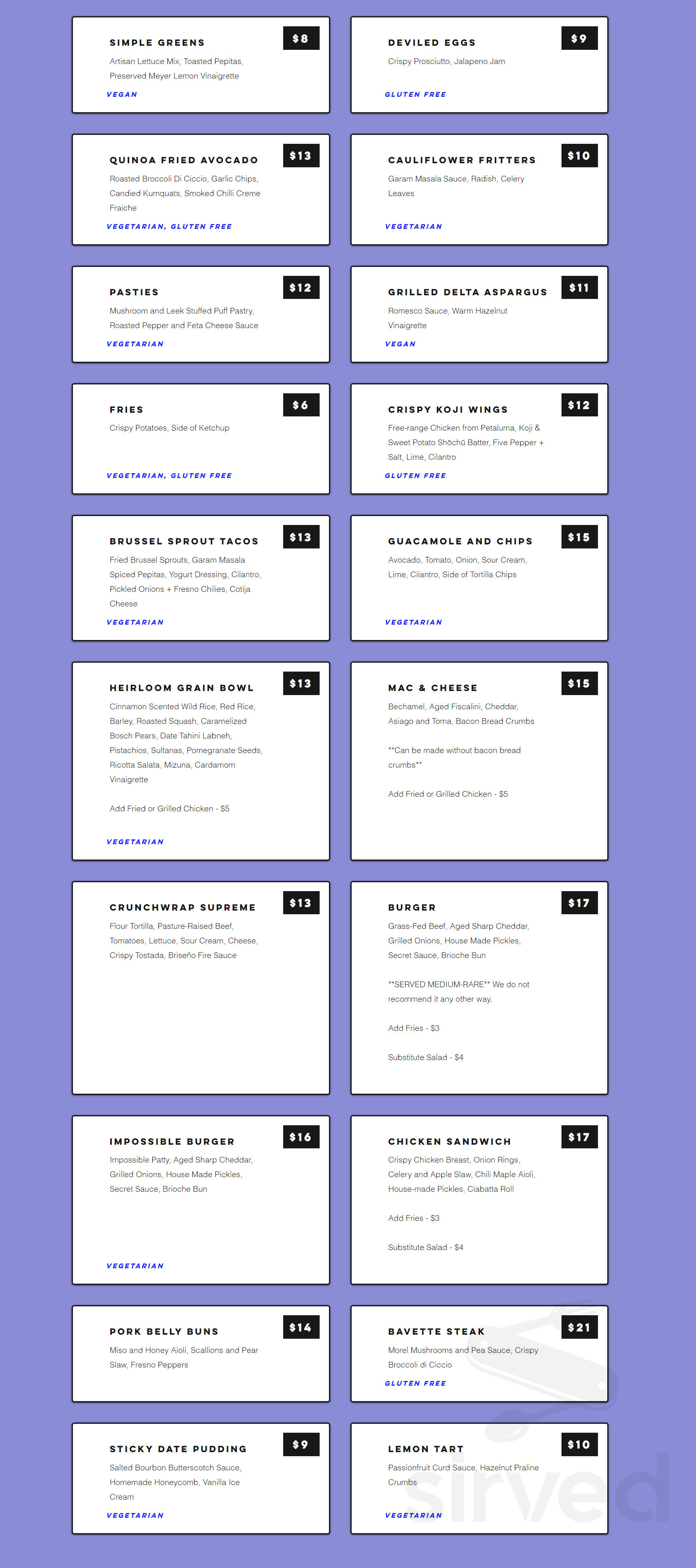Paper Plane menus in San Jose, California, United States