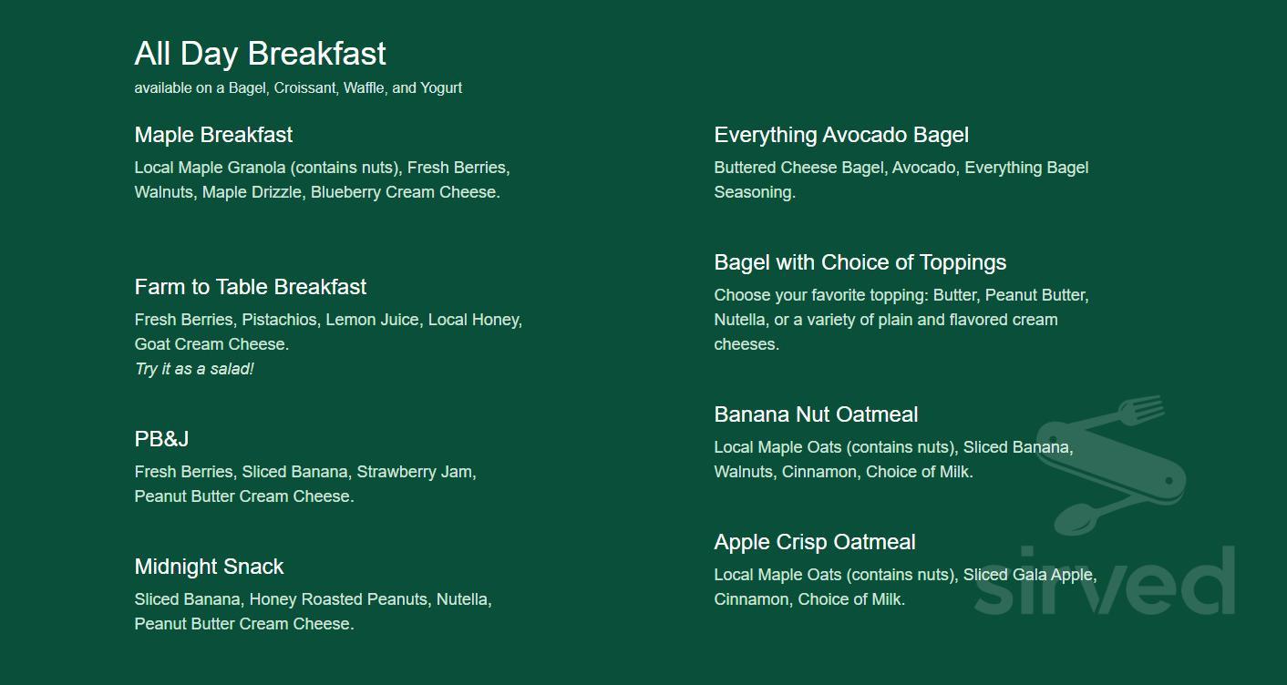 Wall Street Coffee Company menu in Jefferson, Ohio, USA