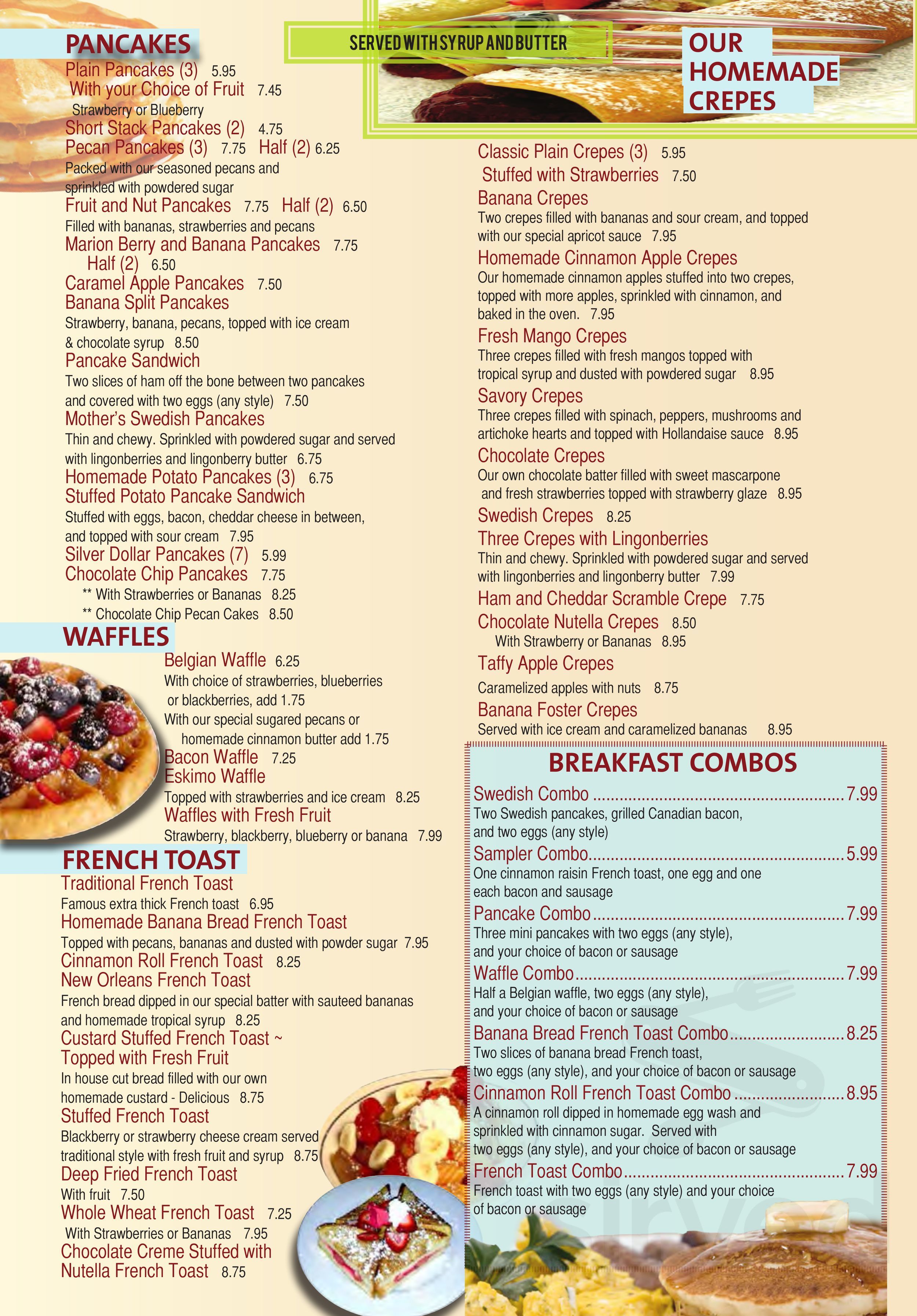 Mother's Pancake House & Restaurant AURORA menu in Aurora, Illinois, USA