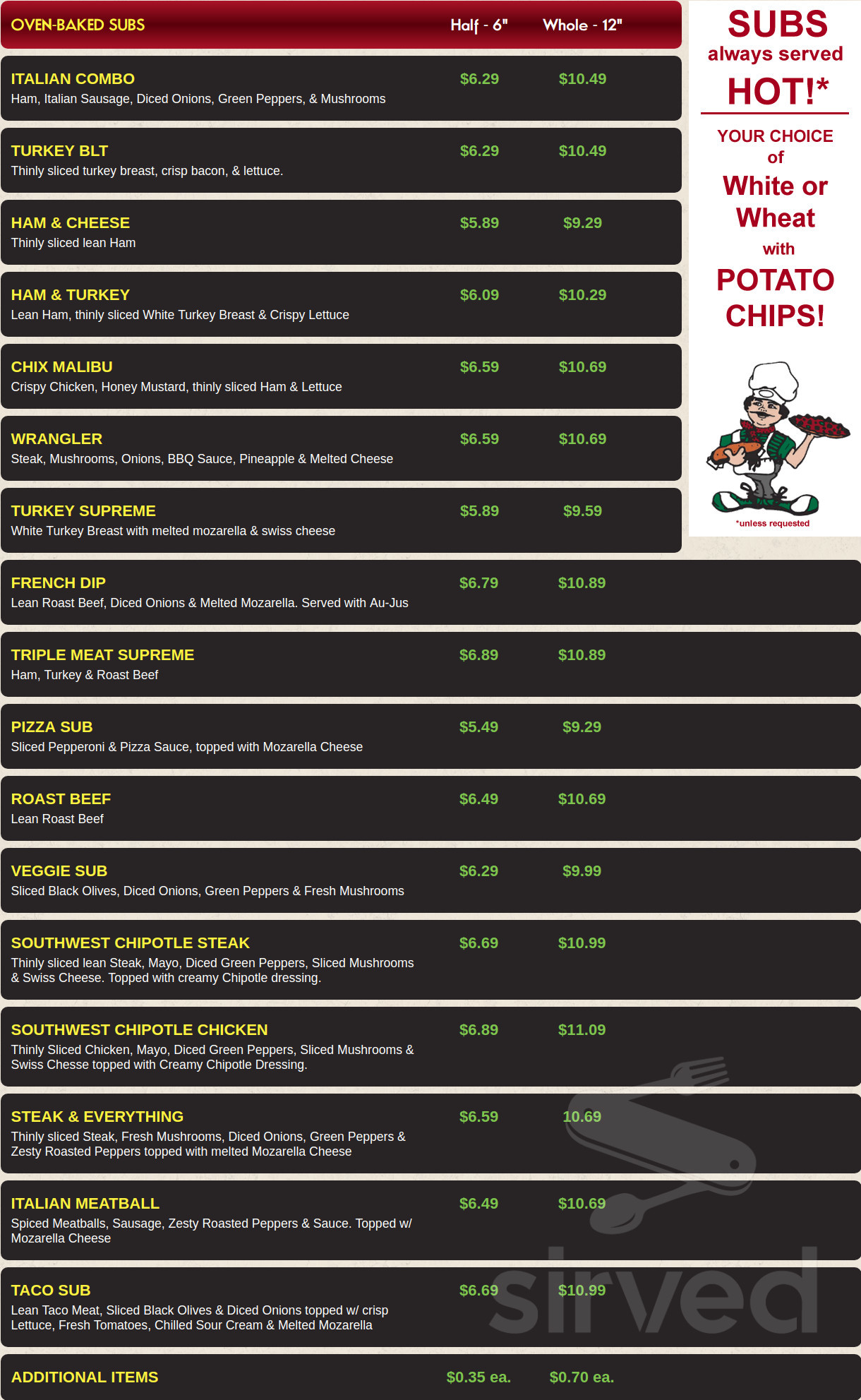 Menu for Papa Kelsey's Pizza & Subs in Idaho Falls, Idaho, United States