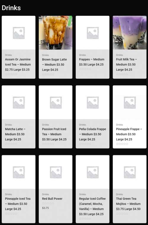 Charcoal Flames menu in Houston, Texas, USA