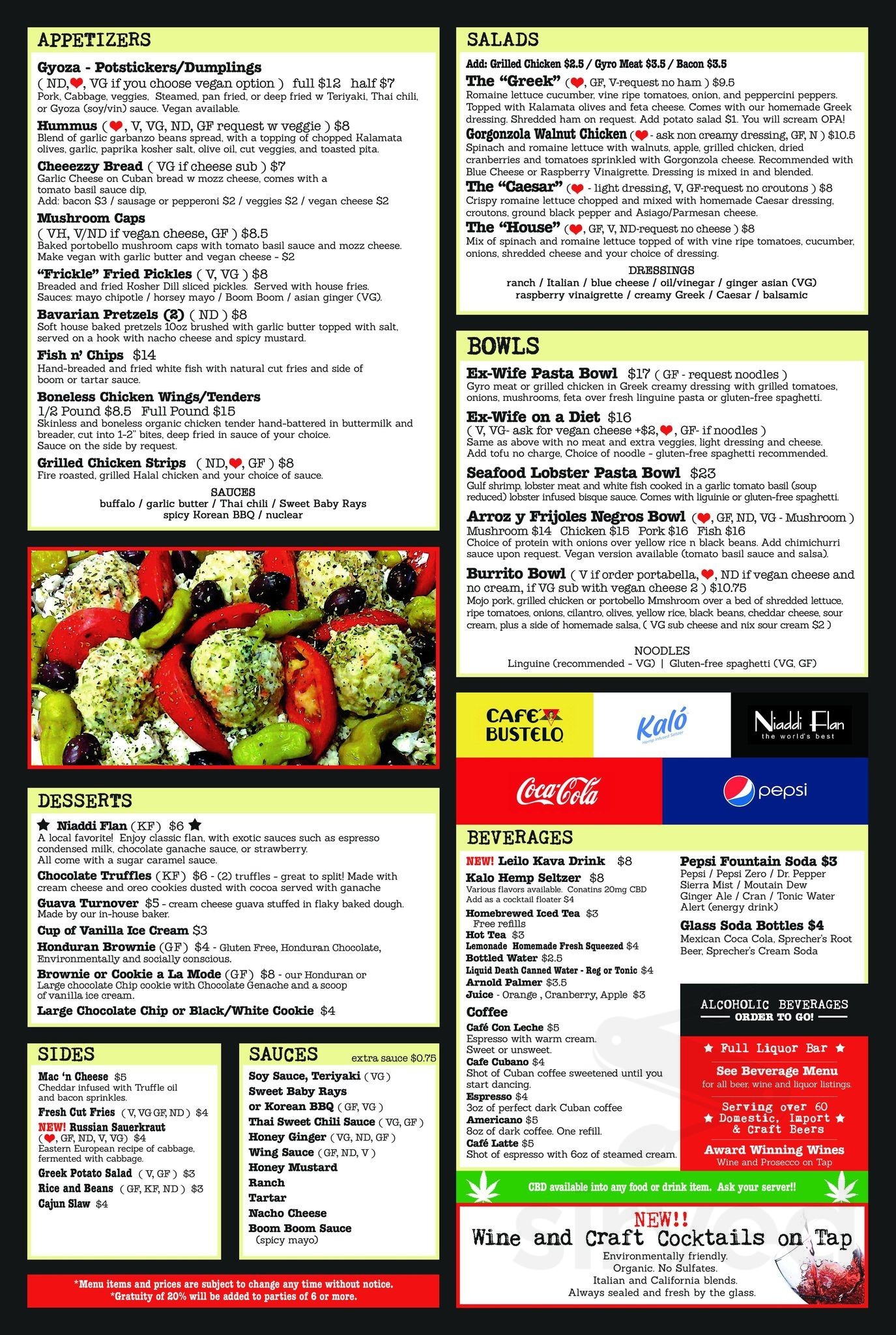 The Stone Soup Company menu in Tampa, Florida, USA
