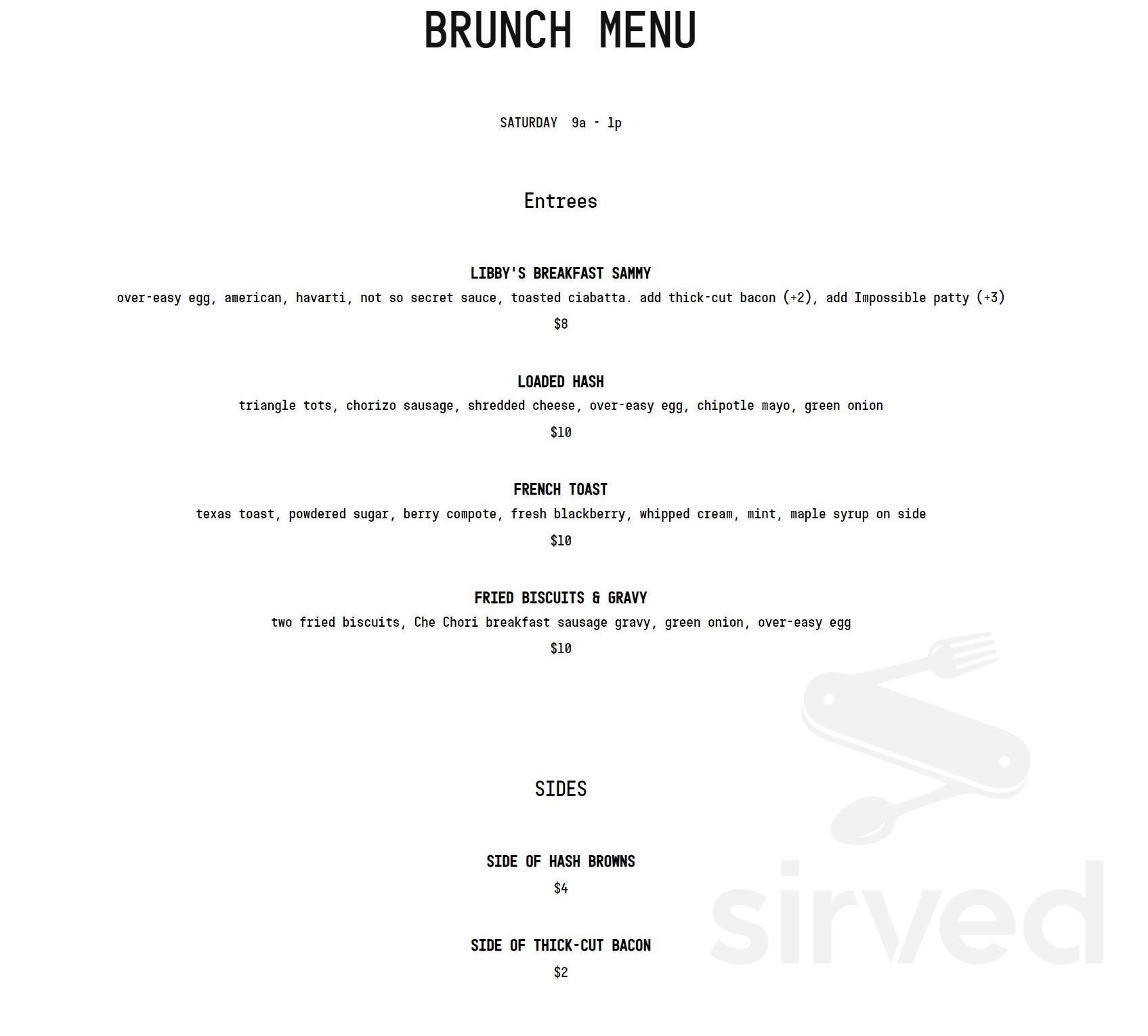 BEAST menu in Indianapolis, Indiana, USA