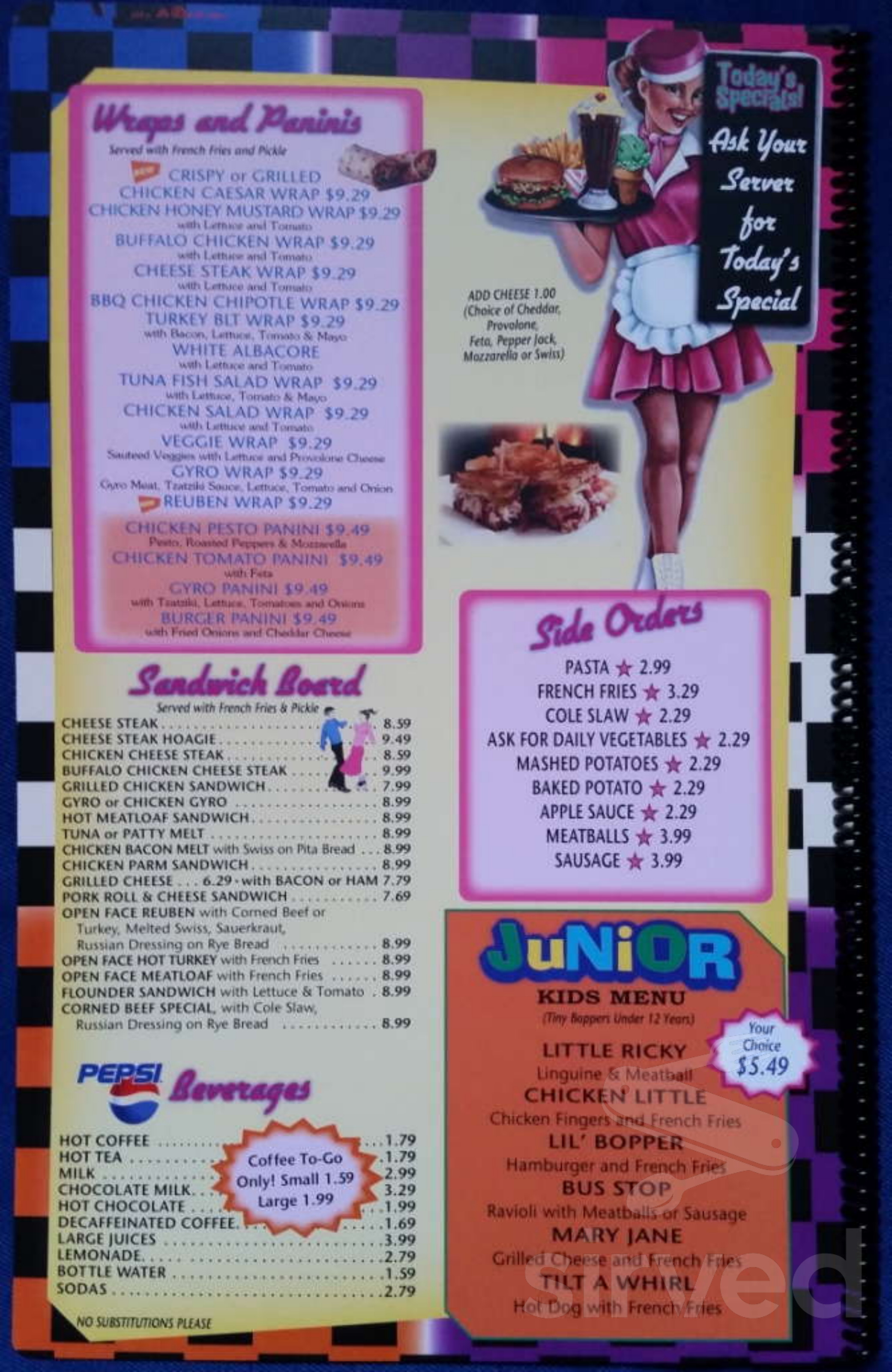 The Pink Cadillac Diner menus in Wildwood, New Jersey, United States