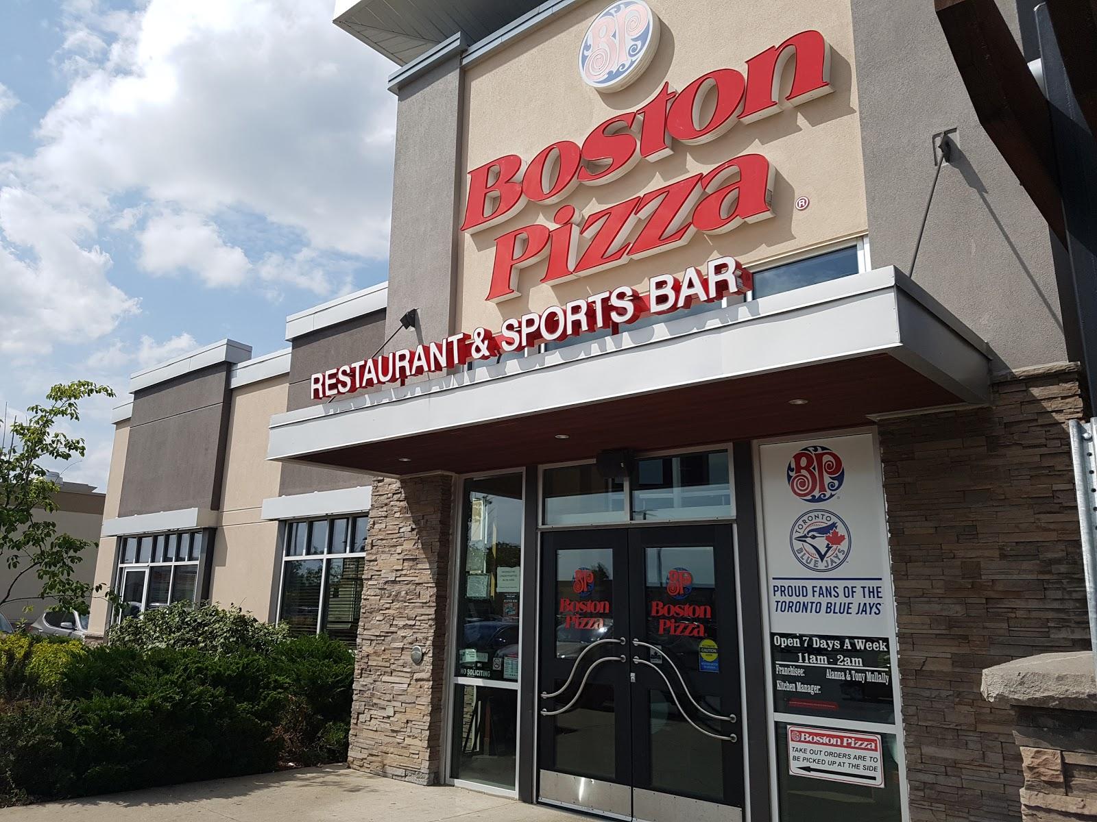 Boston Pizza menu in Brantford, Ontario, Canada