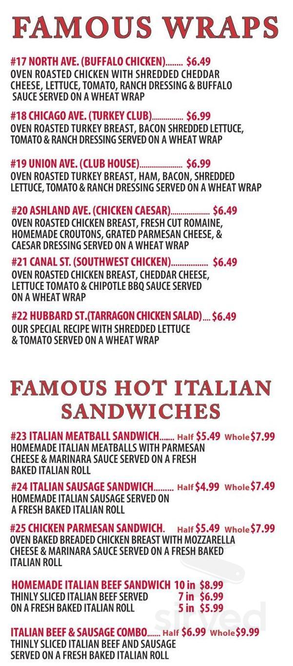 Halsted Street Deli & Bagel menu in Chicago, Illinois, USA