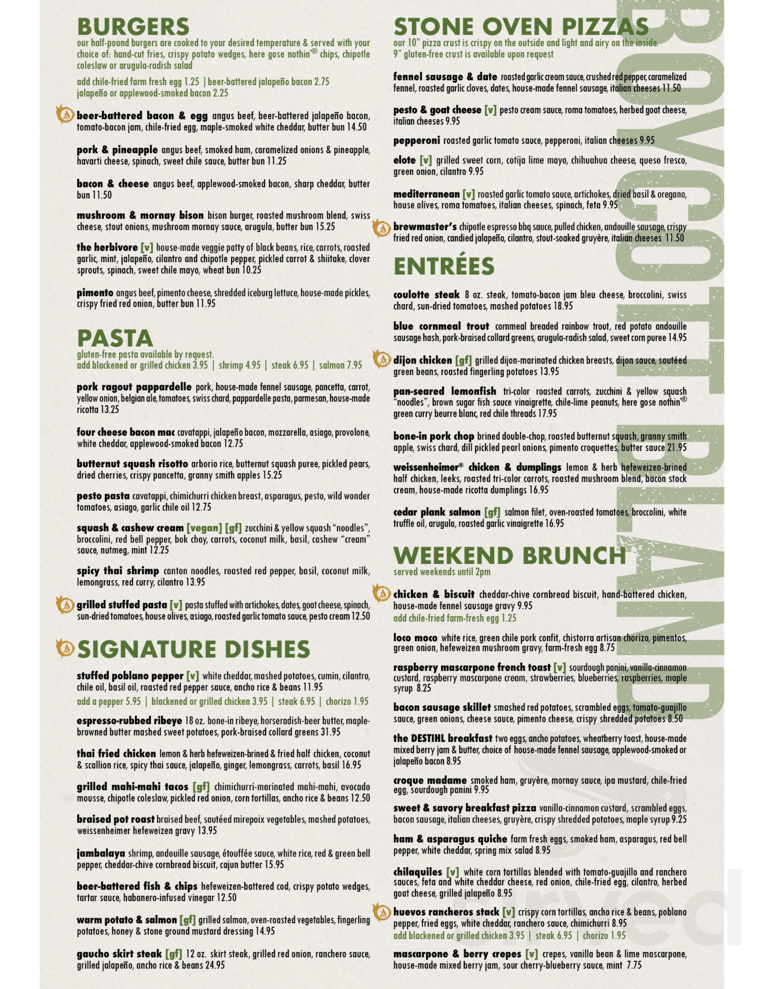 Menu - Normal IL's DESTIHL Restaurant & Brew Works | Sirved