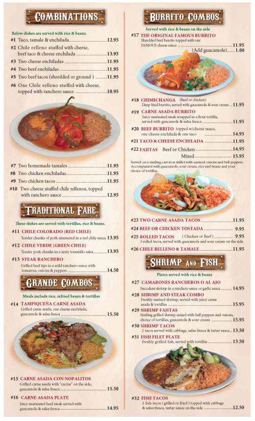 El Patio menu in Chula Vista, California, USA