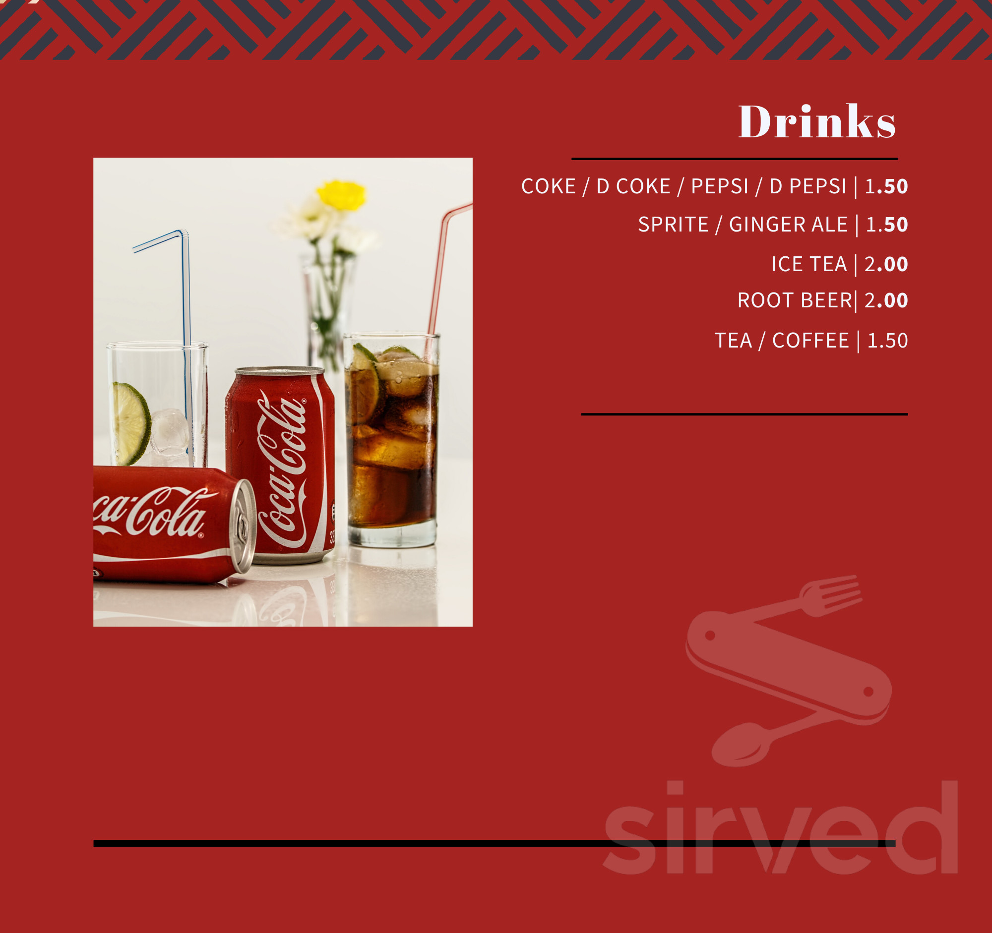 Riverside Restaurant menu in Frankford, Ontario
