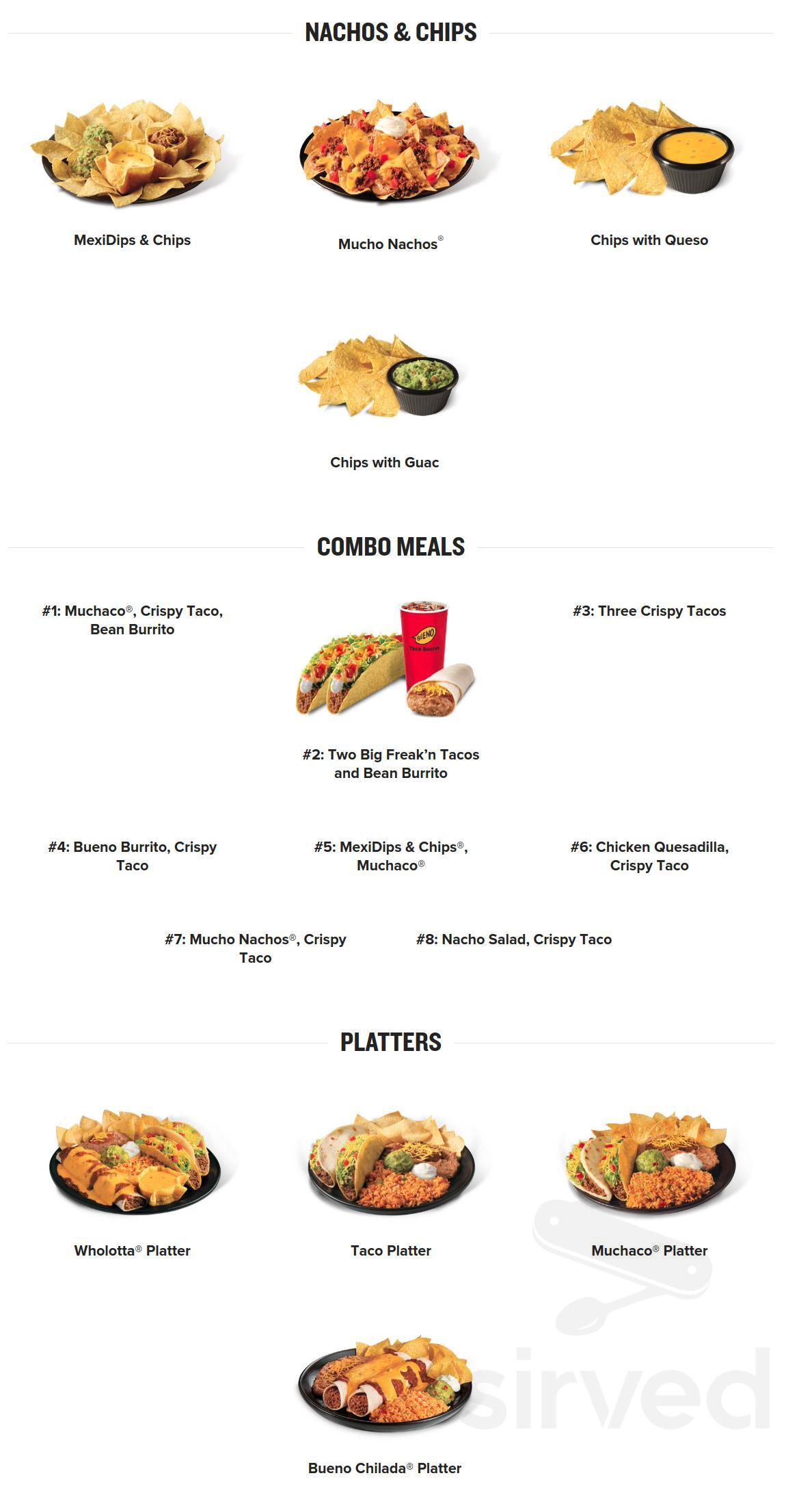 taco bueno near me menu prices