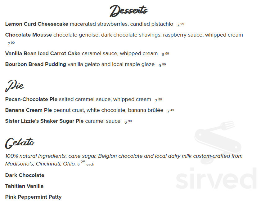 Menu - Lebanon OH's The Golden Lamb Restaurant & Hotel | Sirved
