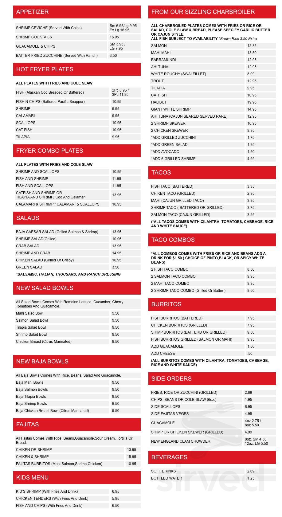 Baja Fish Grill menu in Harbor City, California