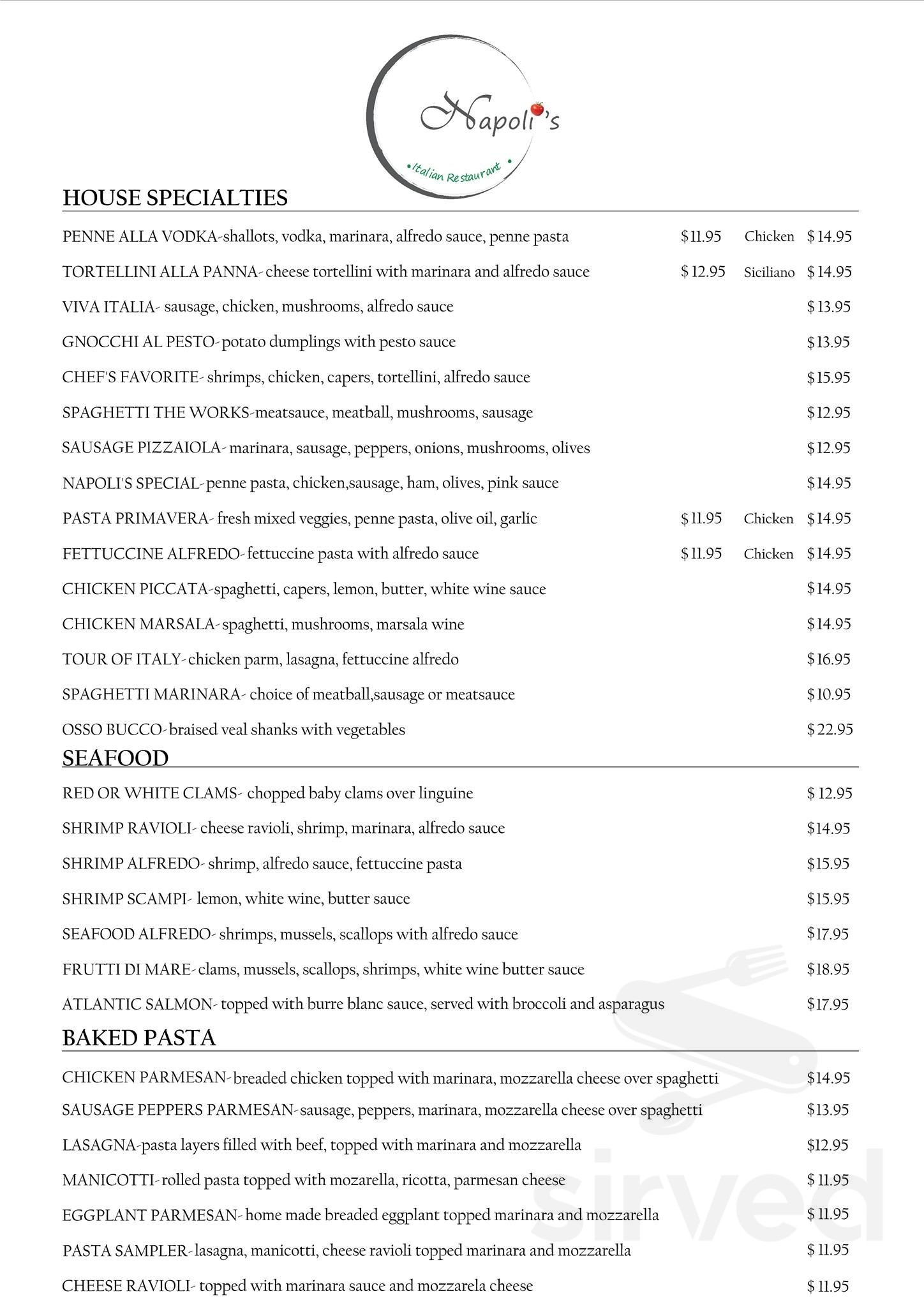 Napoli's menus in Cheyenne, Wyoming, United States