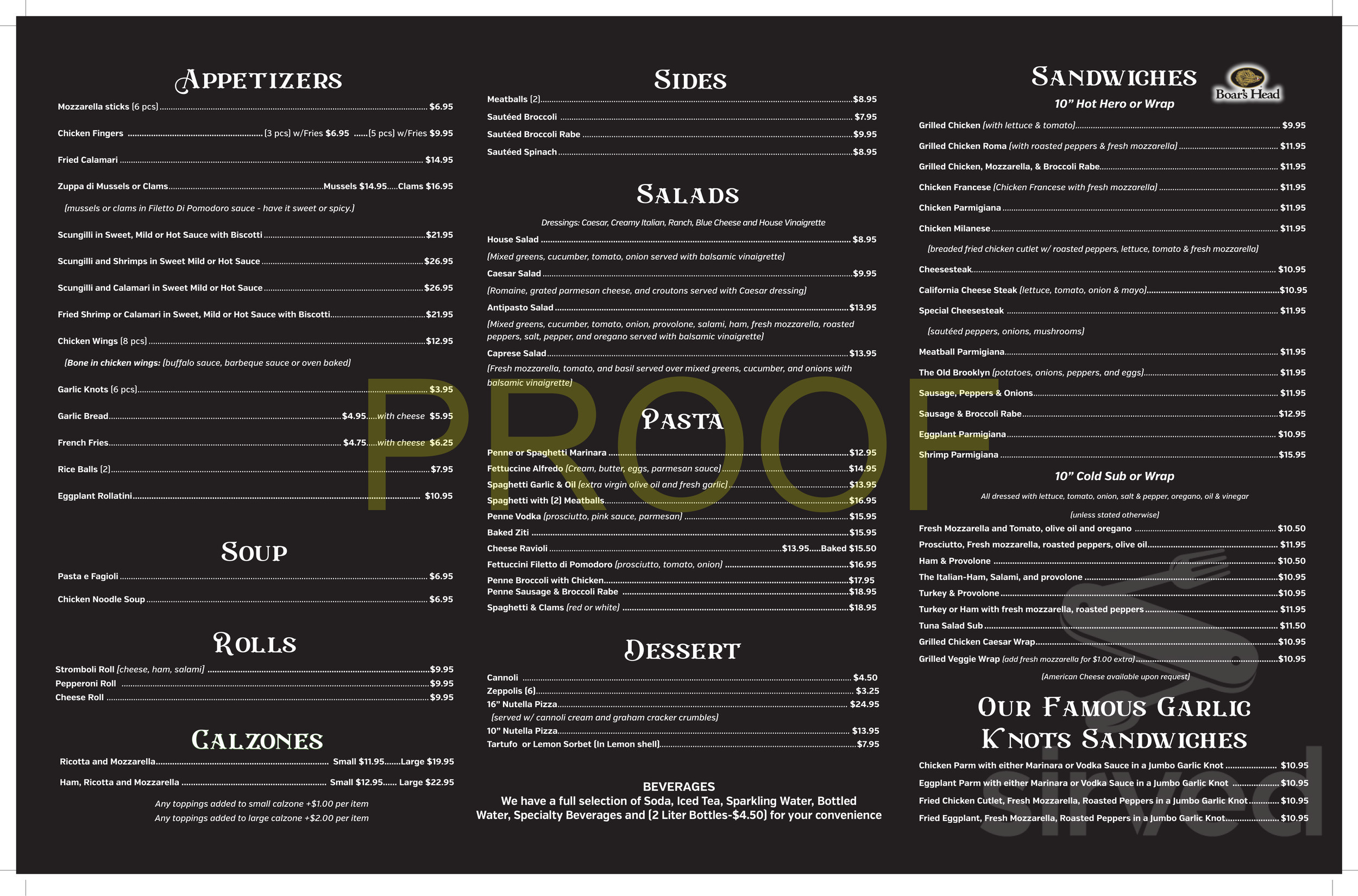 Prima Pizza menu in Colts Neck, New Jersey, USA