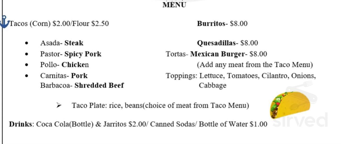 Taqueria Los Indios menus in ster, Florida, United States