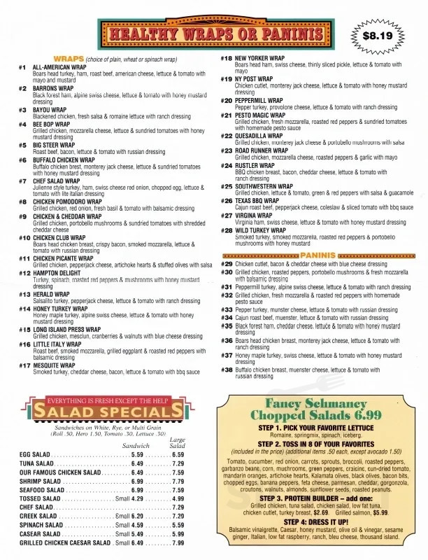 News Stand Deli menu in Melville, New York, USA