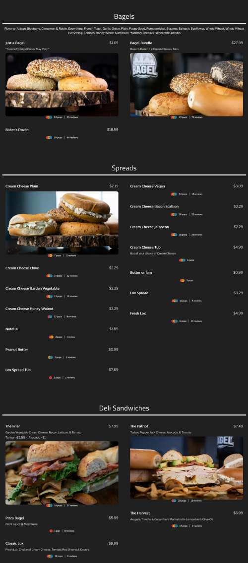 providence bagel menu