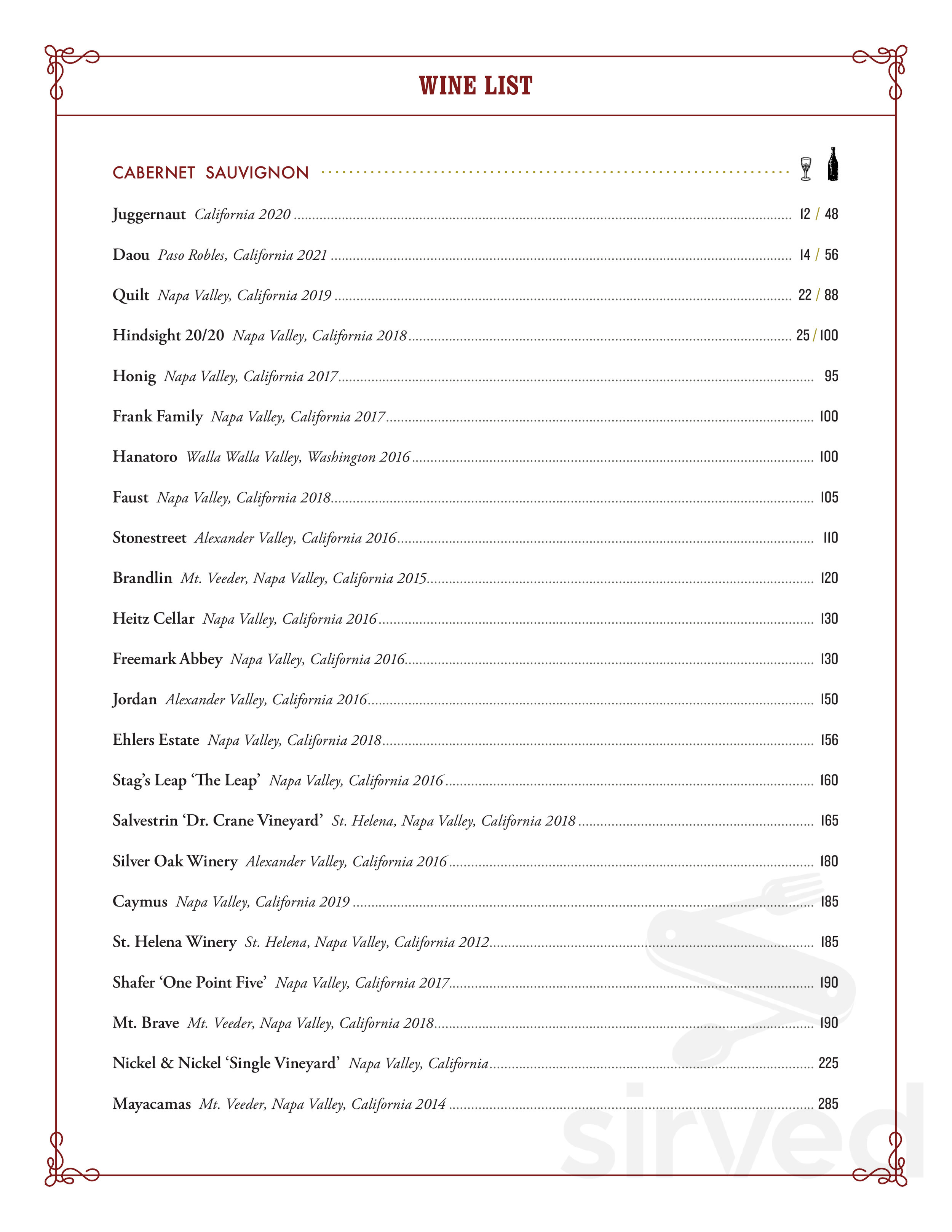 C&S Seafood & Oyster Bar menu in Atlanta, USA
