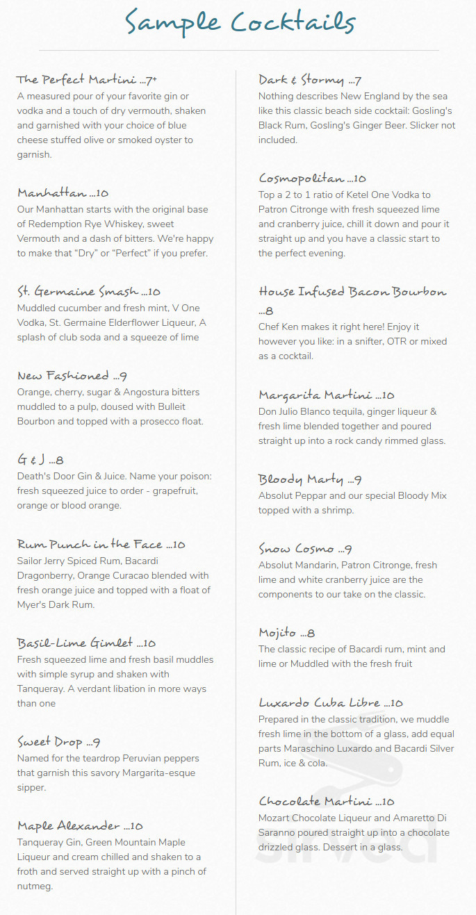 Sturbridge Seafood menu in Sturbridge, Massachusetts, USA