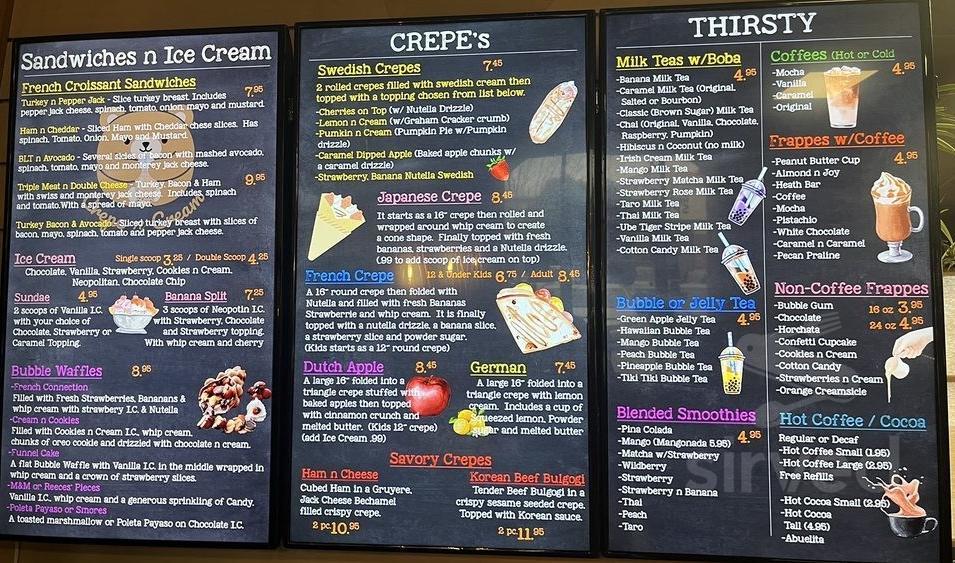 Crepe n Cream menu in Hemet, California, USA