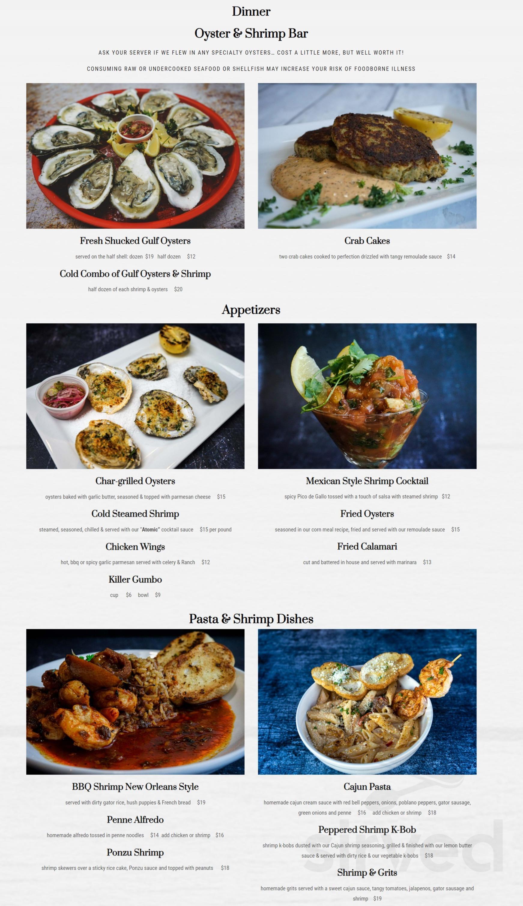 Randy's Shrimp and Oyster Bar menu in Granbury, Texas, USA