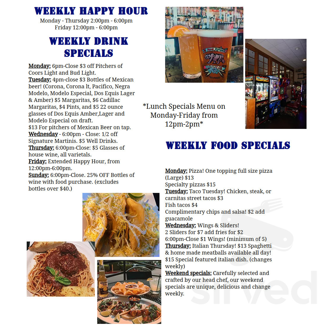 Menu - Ladera Ranch CA's The Ranch Sports Grill | Sirved