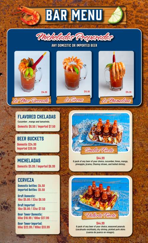 El Barquito Seafood & TexMex menu in Cut and Shoot, Texas, USA