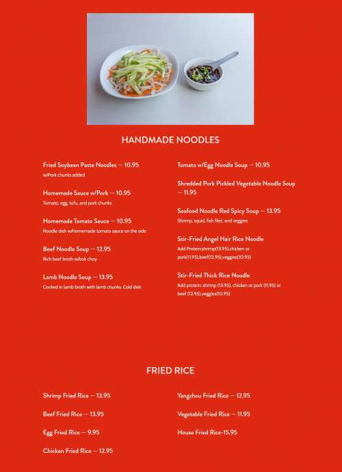 Northern China Eatery menu in Doraville, USA