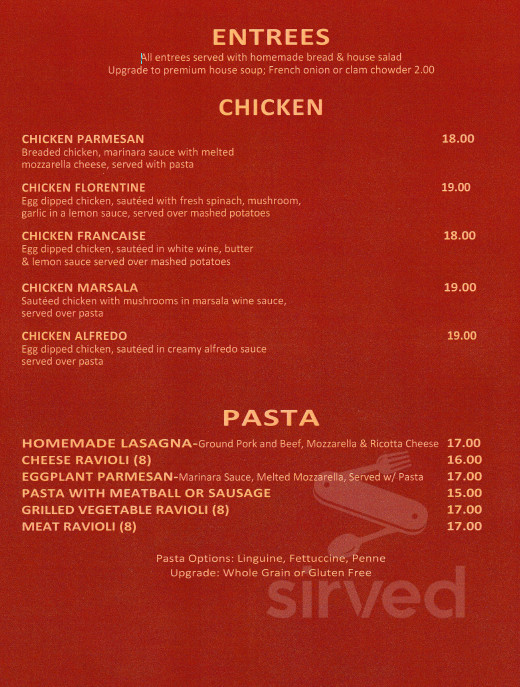 The Town Tavern & Restaurant menu in East Haddam, Connecticut