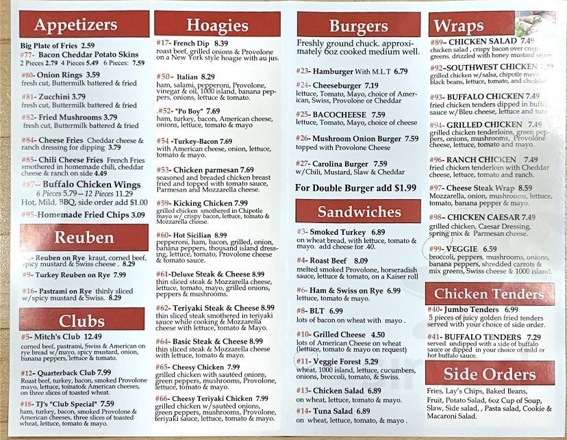 Mike's Deli (Formerly TJ's Deli) menus in WinstonSalem, North Carolina, United States