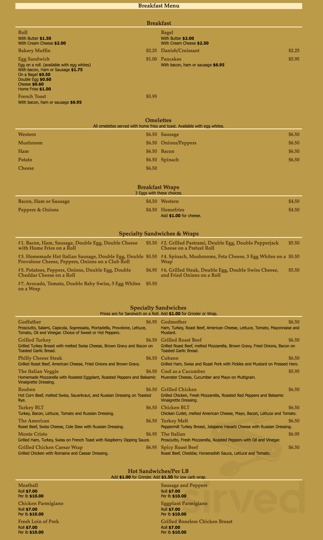 Woodbury Deli & Catering LLC menu in Woodbury, Connecticut, USA