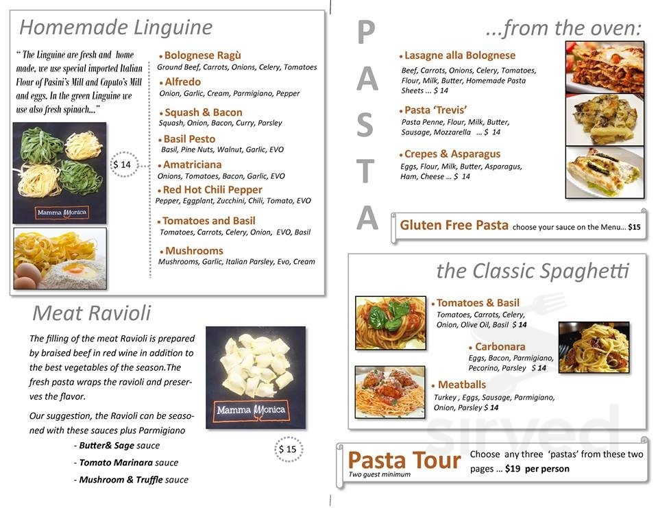 Mamma Monica Restaurant & Catering menu in Weatherford, Texas, USA