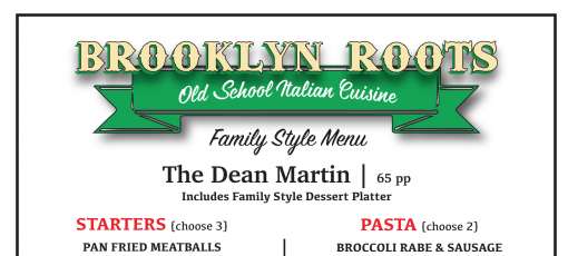 Menu for Brooklyn Roots Italian in Brooklyn, NY | Sirved