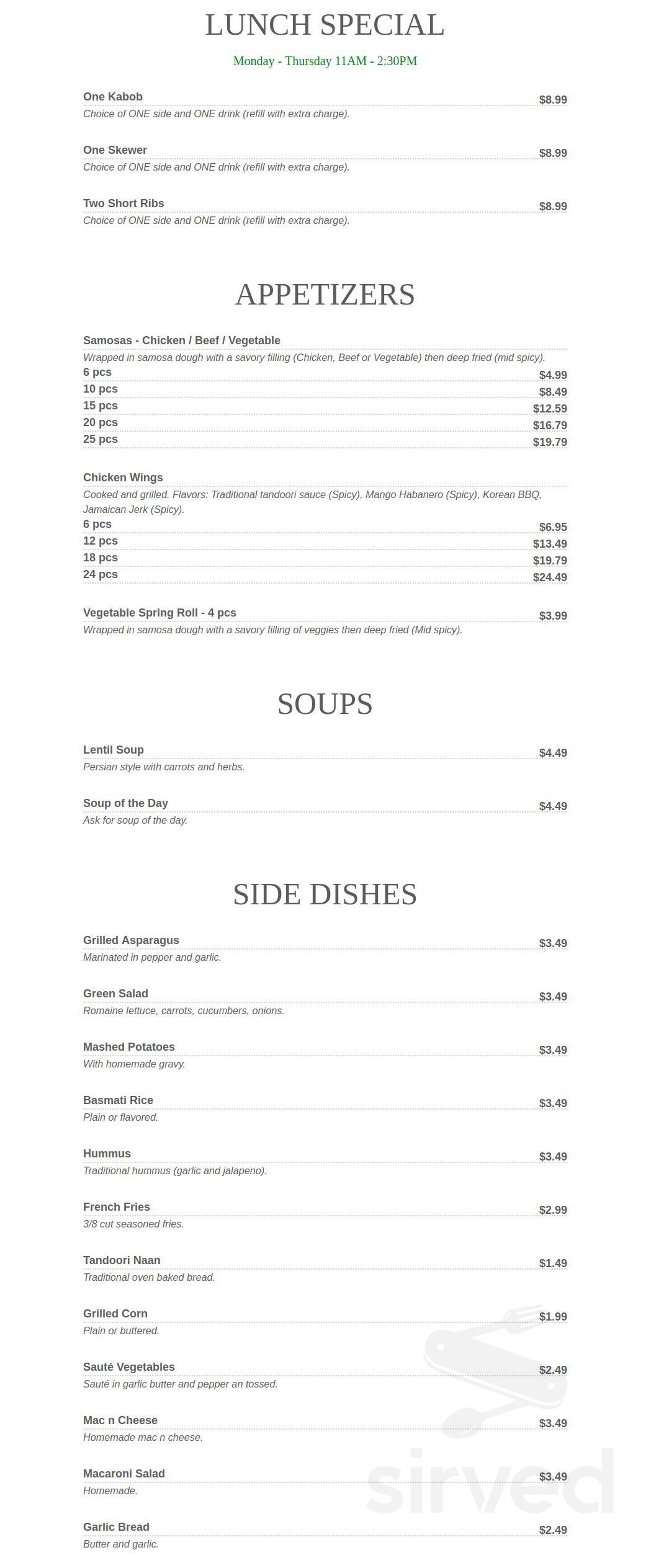 Ribs n Kabobs menu in Artesia, California