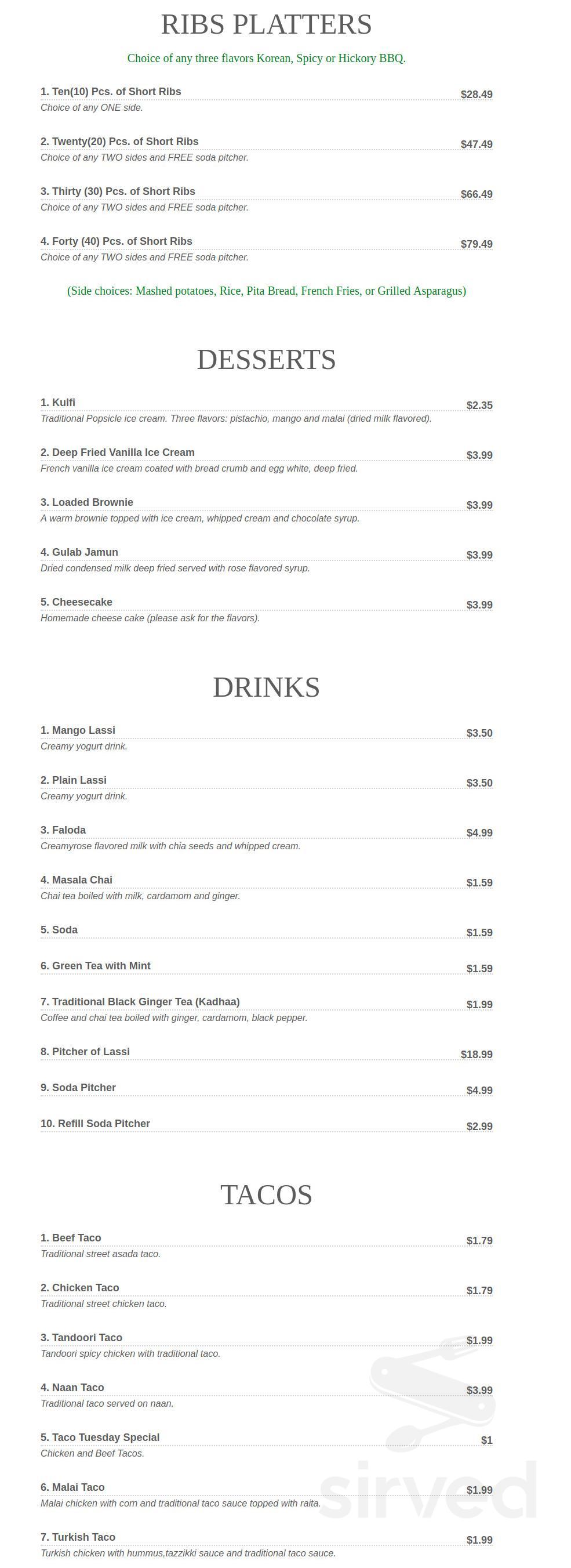 Ribs n Kabobs menu in Artesia, California