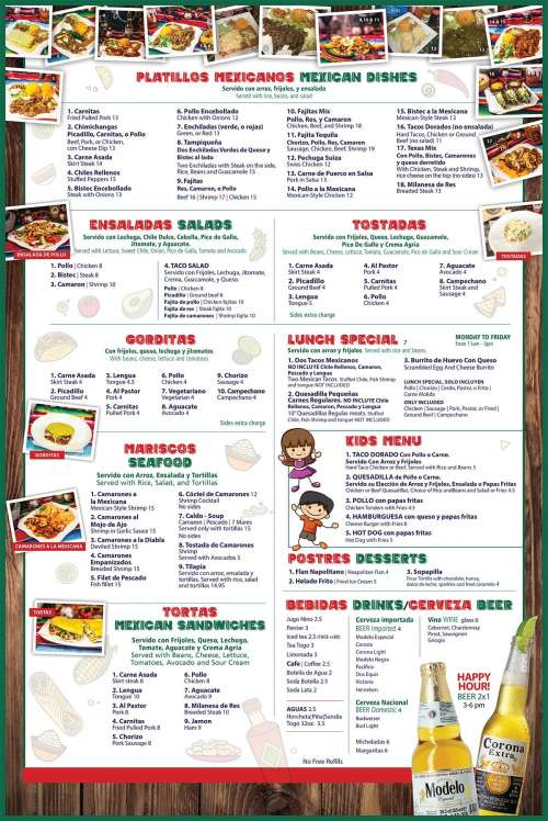 Taco Lindo menu in Naples, Florida, USA