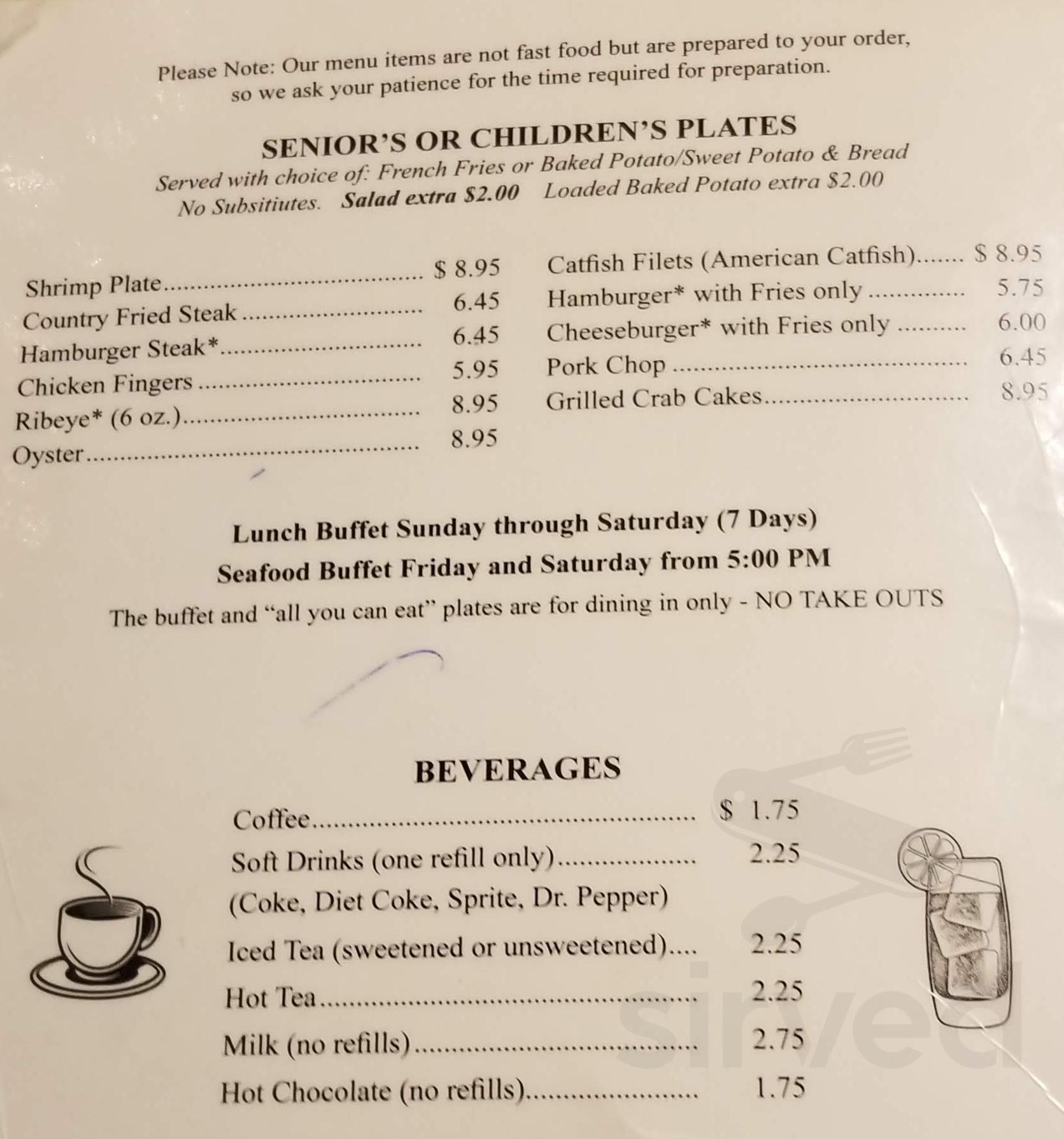 Street's Seafood Restaurant menus in Bay Alabama, United States