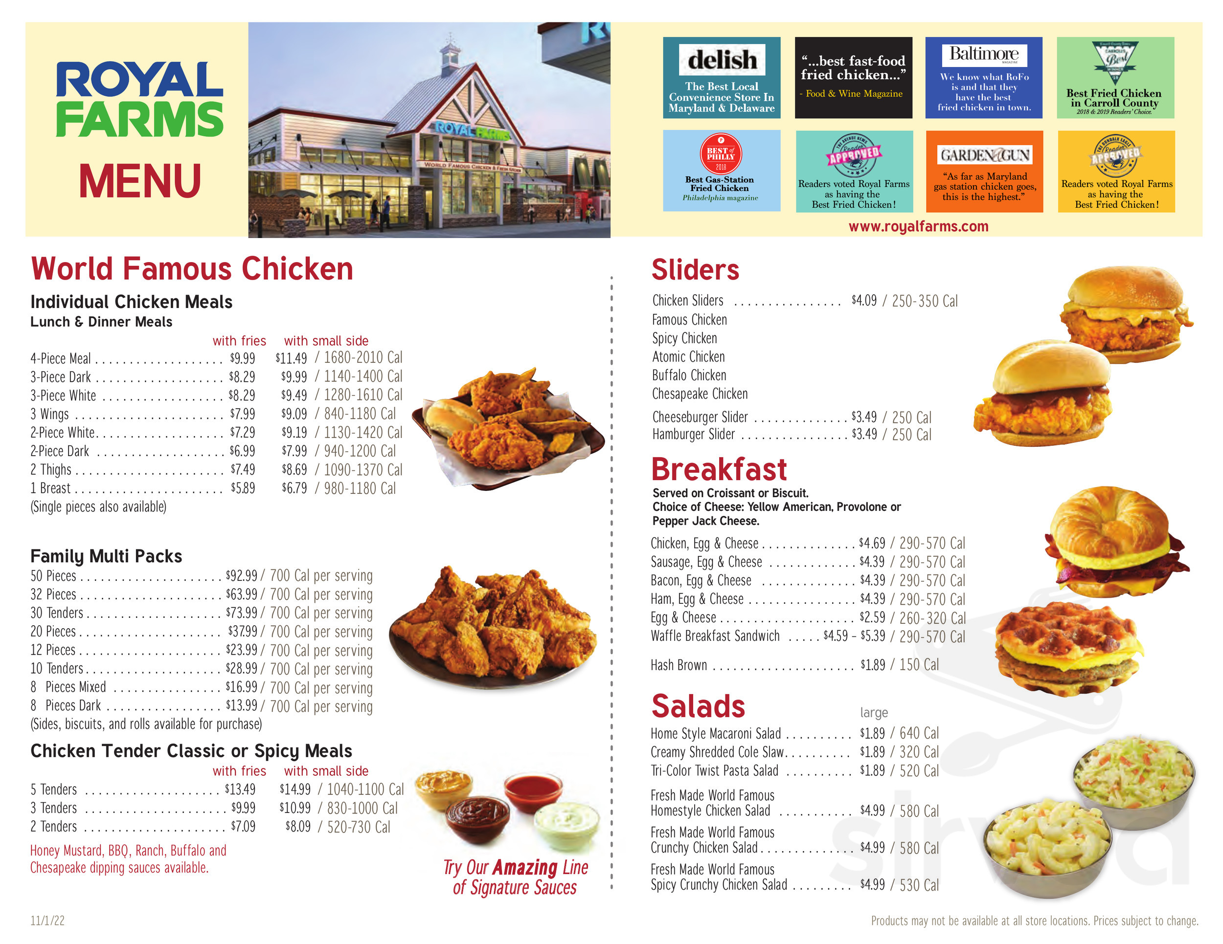 Menu Berlin MD s Royal Farms Sirved