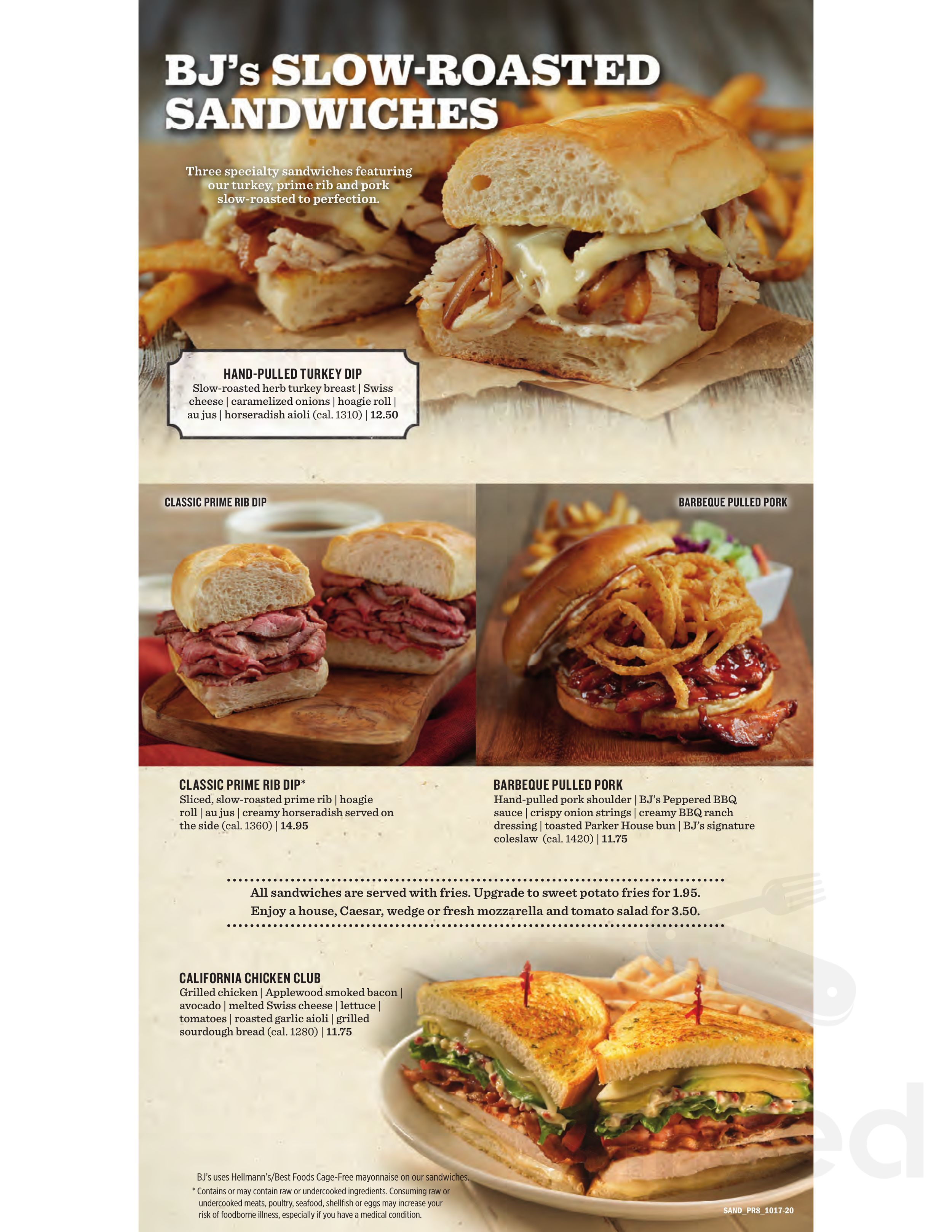 BJ s Restaurant Brewhouse Menu In Concord North Carolina USA