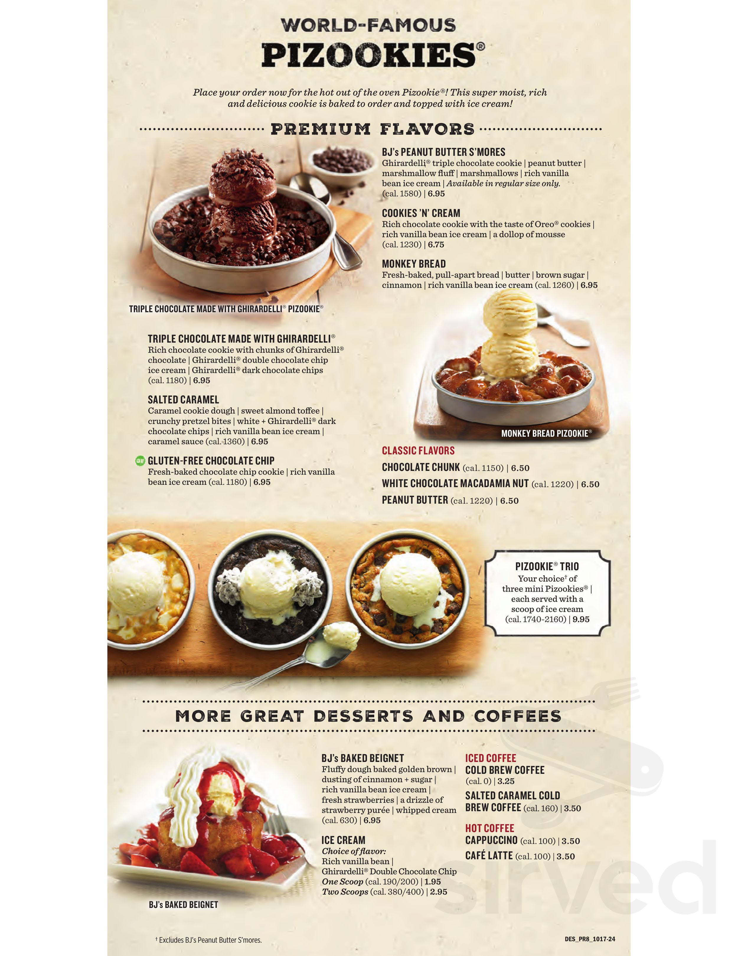 BJ's Restaurant & Brewhouse menu in Pittsburgh, Pennsylvania, USA