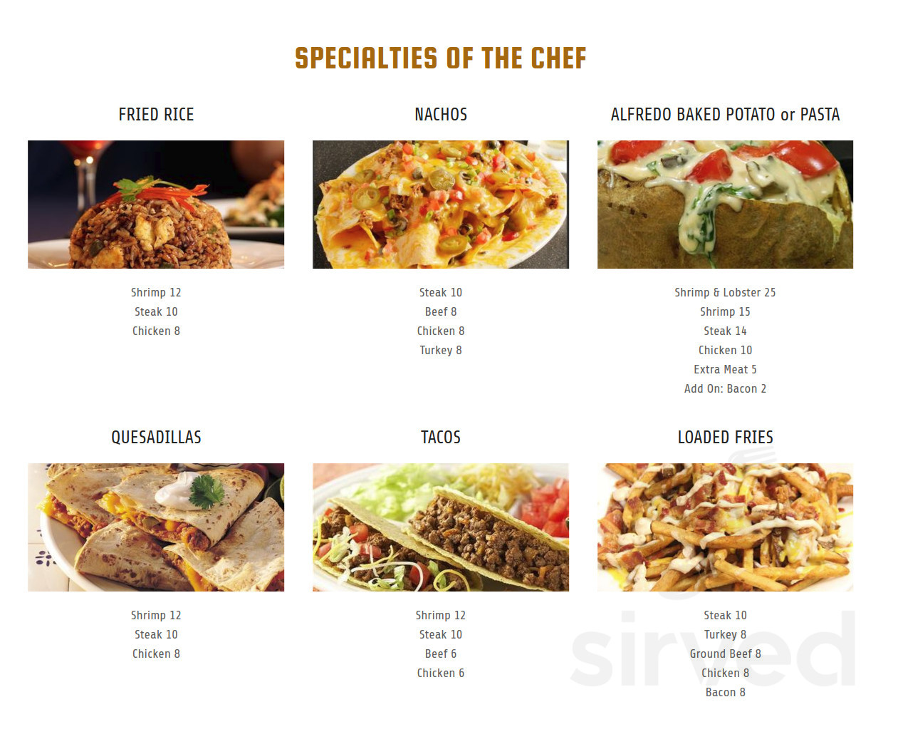 Menu Detroit MI s 4 Of A Kind Sirved