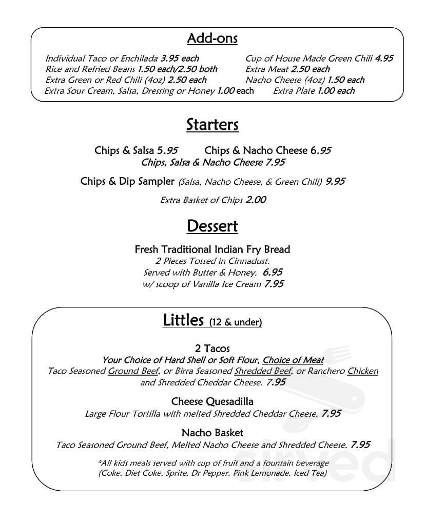 Enders Lake Golf Course Menu In Enders Nebraska USA