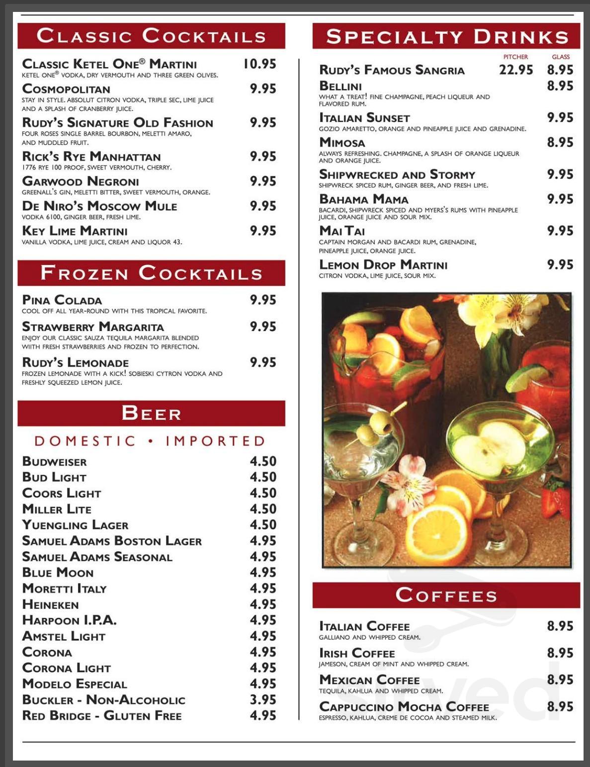 Rudy's Italian Restaurant menu in Garwood, New Jersey, USA