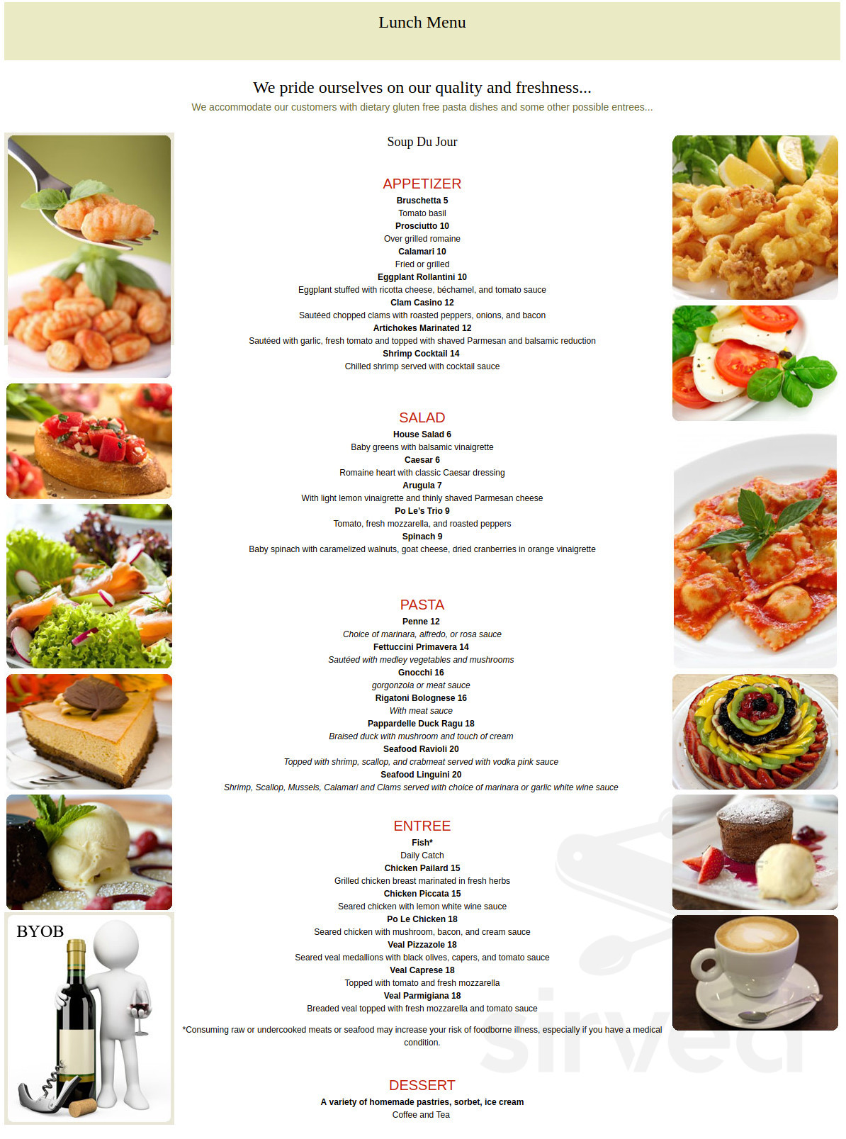 Menu for Po Le Cucina in Lower Gwynedd Township, PA | Sirved
