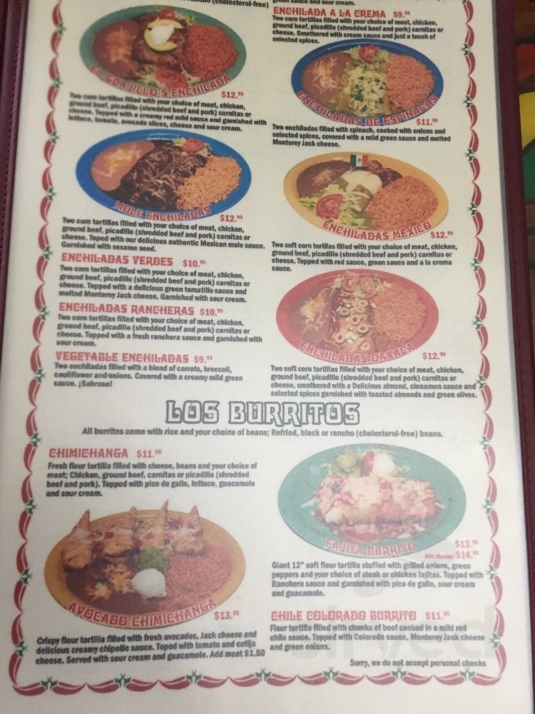 El Guajillo Mexican Restaurant menu in Tigard, Oregon, USA