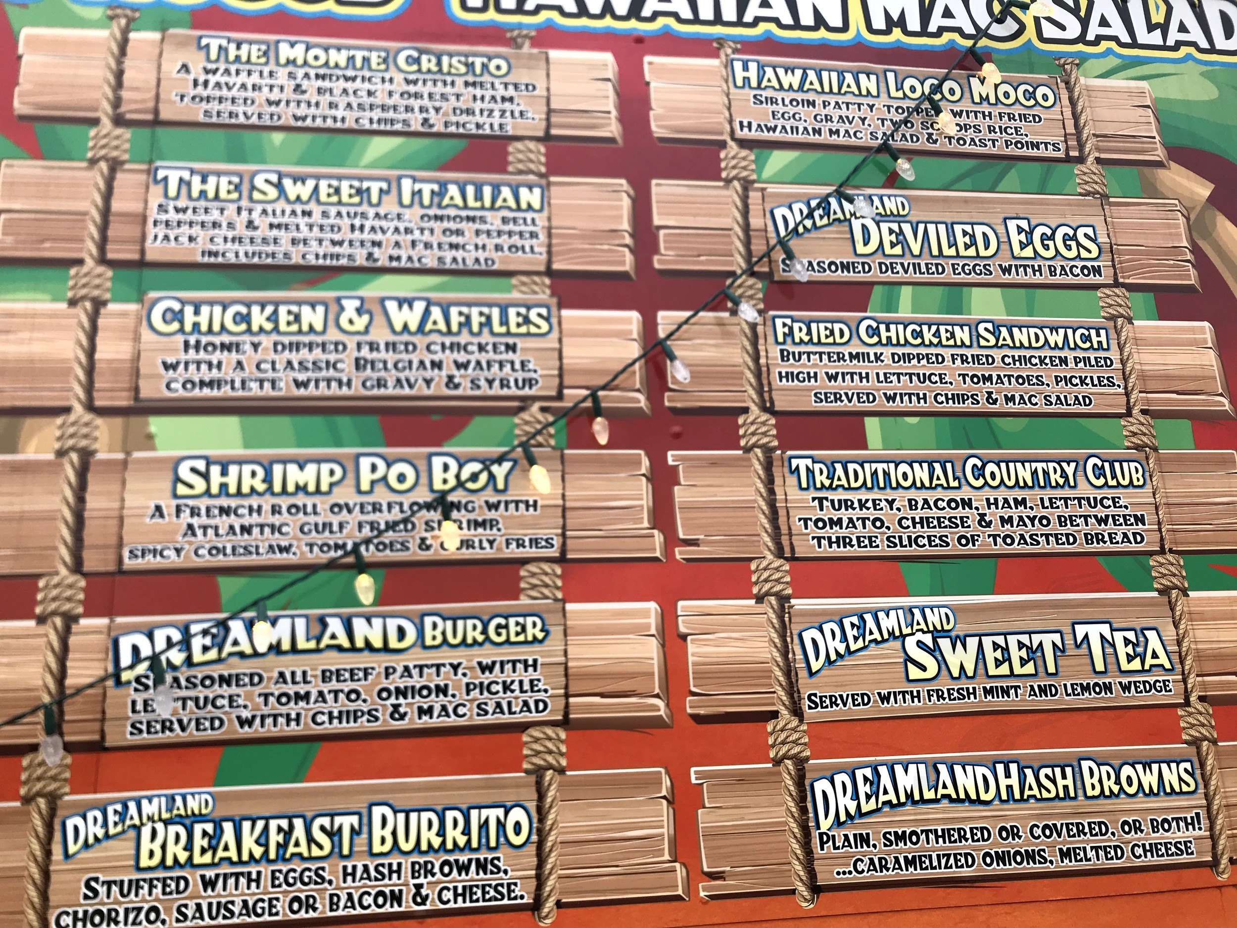 Chicken Little menu in Canyon Lake, Texas, USA